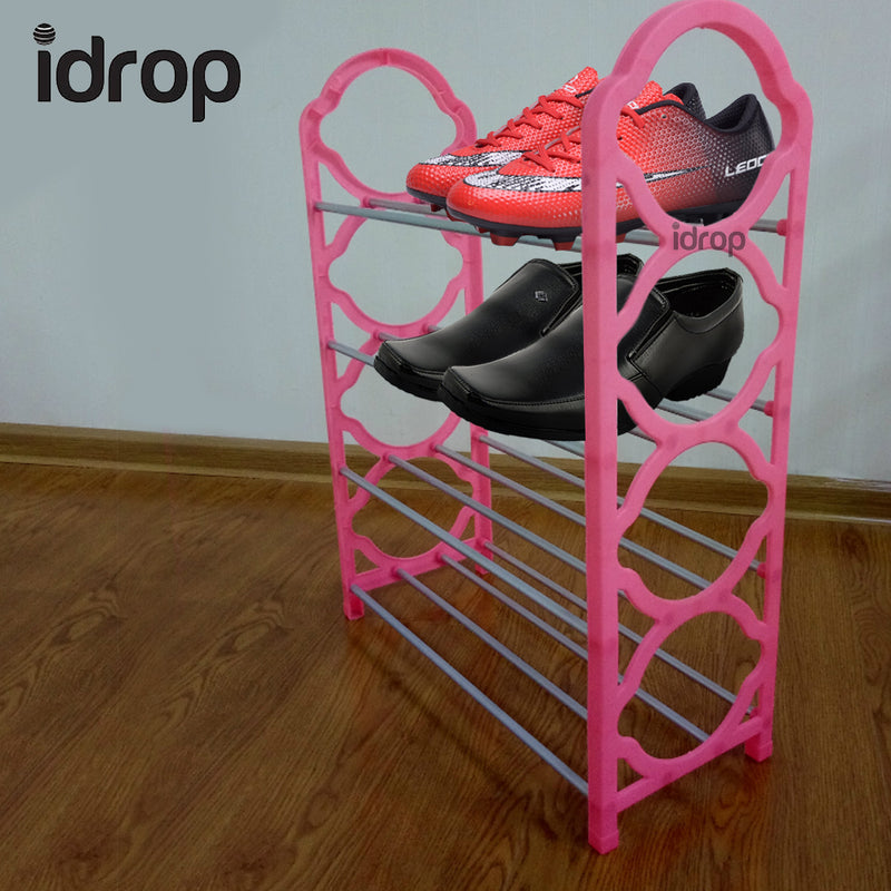 idrop 4 Tier Shoe Rack furniture in Green, Pink, Purple, Blue, or Black variation color
