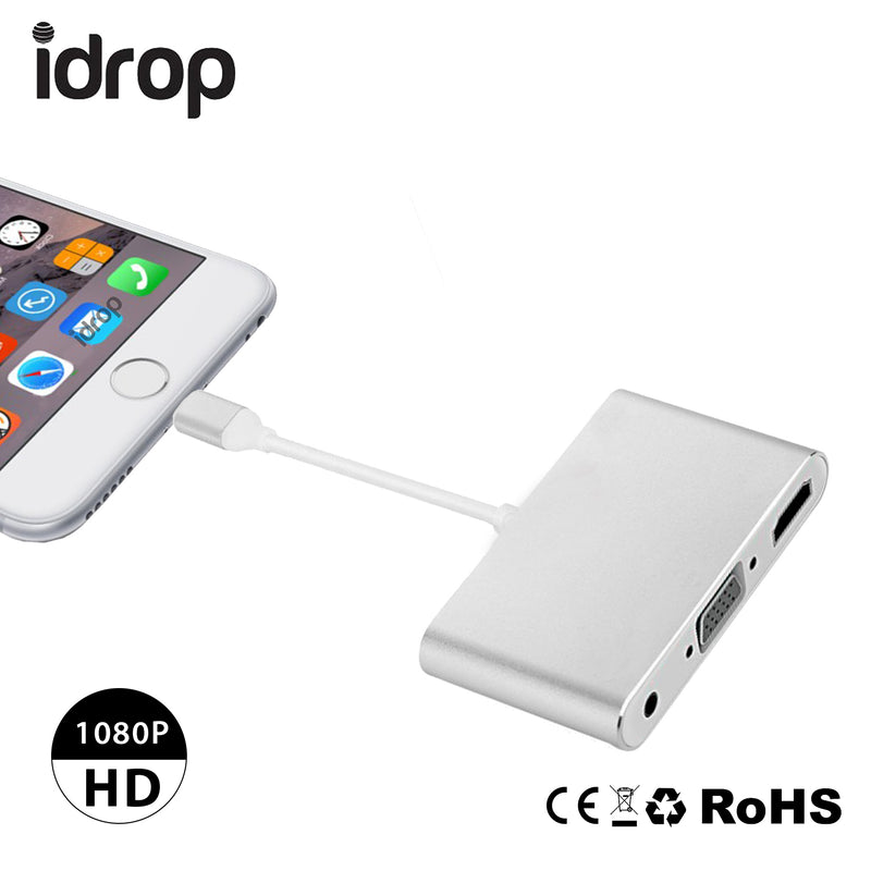 idrop P32 Lightning to HDMI / VGA Audio Adapter for iPhone 5 / 6 / 7 i