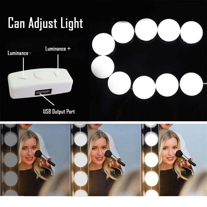 idrop Vanity Mirror LED Lights For Mirror With 10 Dimmable Light Bulbs For Makeup Table