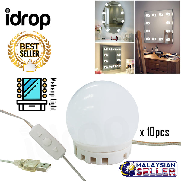idrop Vanity Mirror LED Lights For Mirror With 10 Dimmable Light Bulbs For Makeup Table