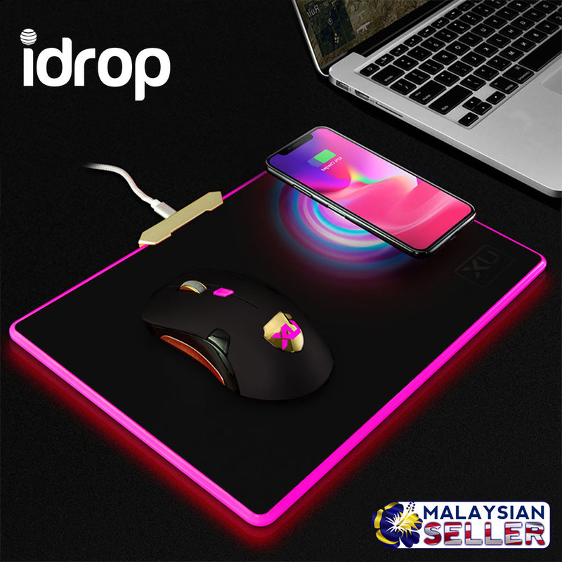 idrop Multifunction W-01 LED Light Qi Wireless Charging Mouse Pad & Mouse Set