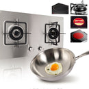 idrop Portable Stainless Steel Wok Frying Pan with Glass Lid [32cm]