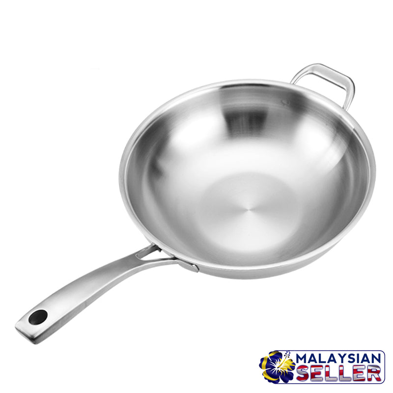 idrop Stainless Steel Non-Stick Frying Pan with Lid 32cm