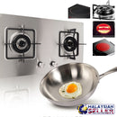 idrop Portable Stainless Steel Wok Frying Pan with Glass Lid [32cm]