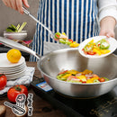 idrop Portable Stainless Steel Wok Frying Pan with Glass Lid [32cm]